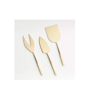 Service à fromage à poignée en métal plaqué or de couleur noire à finition antique service de couverts en métal - Product Image 6