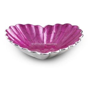 Bols de service décoratifs fantaisie en aluminium en forme de coeur couleur noire bols de service de nourriture à usage multiple de table - Product Image 3