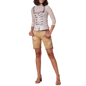 Traje de Oktoberfest Lederhosen para mujer Traje de festival de Octubre alemán Auténtico Lederhosen Señoras Octoberfest Damen Marrón claro - Product Image 2