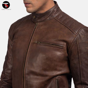 Chaqueta de cuero para hombre genuino de invierno con mano de obra elegante para motocicleta con personalización de cuero de alta calidad - Product Image 5