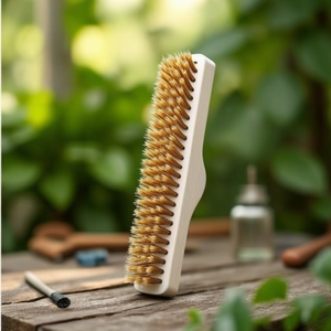 Hand <b>Brush</b> 290mm with 0.35mm Brass Wire Bristles 140mm 4rhg.12 by Lessmann - Product Image 3