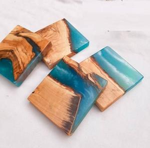 Handcrafted <b>Wood</b> Resin Coasters Epoxy Resin Coasters Stylish Drink Cup Mat Kung Fu Tea Cup Coasters Kitchen Gadgets Home Stone - Product Image 4