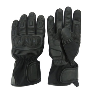 <b>Leather</b> Full Finger <b>Gloves</b> <b>Black</b> Tactical Cycling <b>Men</b> Winter Hook & Loop Closure - Product Image 2