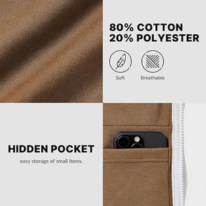 เสื้อฮู้ดมีซิปสำหรับผู้ชายผ้าคอตตอน100% มีฮู้ดสำหรับฤดูหนาวเปิดไหล่ตกเสื้อผ้าลำลองสำหรับผู้ชาย - Product Image 5