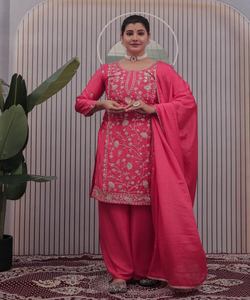 ชุดเสื้อผ้าผ้าไหมชาร่าซาน่าที่ทันสมัยชุดเสื้อผ้าใส่ในออฟฟิศพร้อมลายเช็คแบบมีสไตล์ - Product Image 1