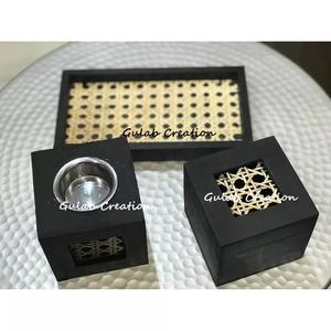 High Quality Wooden Rattan <b>Bukhoor</b> <b>Burner</b> Handmade Unique Incense Mubkhar Box for Arabic Oud, Home Fragrance, and Gifting - Product Image 3