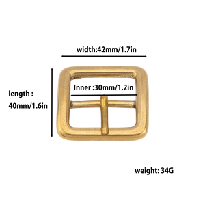 Hebillas de cinturón de latón macizo hechas en Japón, repuesto de hebilla de fundición, hebilla cuadrada para cinturón, 30mm - Product Image 2
