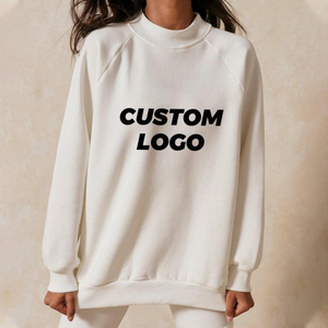 Sudadera de Invierno de Alta Calidad Personalizada al por Mayor para Mujer, Estilo Universitario, Felpa Francesa, Mezcla de Algodón, Cuello Alto Simulado, Talla Grande - Product Image 4