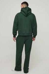 Conjunto Deportivo de 2 Piezas para Hombre, Invierno, Manga Larga, Estampado Digital, Sudadera con Capucha Lavada a la Piedra y Pantalones Deportivos Acampanados - Product Image 3