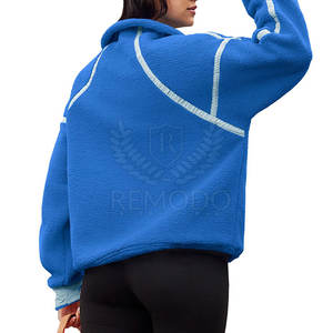 Sudadera de Forro Polar Sherpa Informal y Acogedora para Mujer, con Cuello Alto, Tejido de Punto Suave para Otoño e Invierno - Product Image 3
