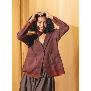 Veste en laine TIYA - Manteau long décontracté couleur marron avec rembourrage en cachemire, chaud pour l'hiver et l'automne, idéal pour les saisons froides - Product Image 1