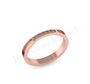 Compromiso de banda simple personalizado 925 anillo chapado en oro diseño de moda circón plata venta al por mayor componente de fabricación de joyas bisel - Product Image 2