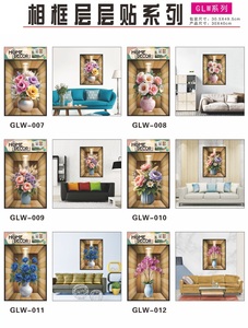 Vendita calda 3D <span class=keywords><strong>adesivi</strong></span> da parete con cornice per foto pianta di fiori per soggiorno divano sfondo decorazioni per la casa - Product Image 3