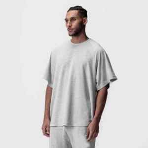 100% algodón cuello redondo hombro caído camisetas para hombres cuello redondo de gran tamaño estilo cuadrado ropa directa (DTG) Personaje listo - Product Image 6