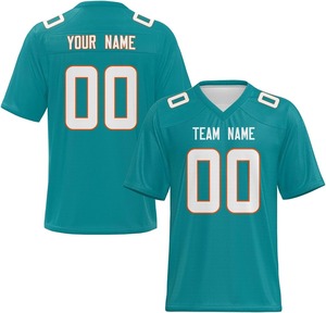 Camisetas de Fútbol Americano Personalizadas por el Fabricante, Impresión por Transferencia de Calor, Secado Rápido, 100% Poliéster, Nombre del Equipo y Números Cortos, Tallas Grandes - Product Image 1