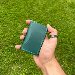 ที่ใส่บัตรหนังแบบเย็บด้วยมือกระเป๋าสตางค์ของขวัญสำหรับผู้ชายกระเป๋าด้านหน้าสำหรับทุกวันพกพา LCR-0065D - Product Image 1