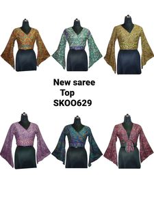 Saree en soie à fleurs moderne Léger et rayonnant pour une tenue ethnique et de fête Élégance traditionnelle avec une touche moderne Longueur courte - Product Image 2