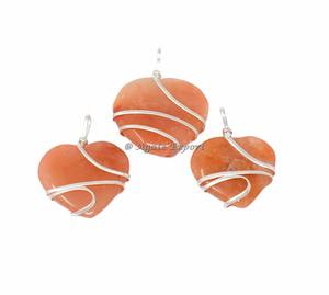 ที่กำหนดเองขายส่งตาเสือรอบรูปธรรมชาติหินกลิ้งจี้ลวดทองห่อธรรมชาติพลอยจี้ - Product Image 5