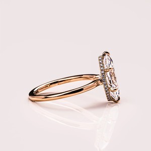 Bague de fiançailles de mariage minimaliste en or 18 carats pour femmes, diamant naturel taillé en marquise de haute qualité, bagues de conception simple, disponible OEM - Product Image 4