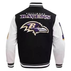 Pakistan Factory Custom Logo Leather Sleeves Embroidery Black <b>Wool</b> <b>White</b> Leather Sleeves College Letterman Varsity Jacket - Product Image 3