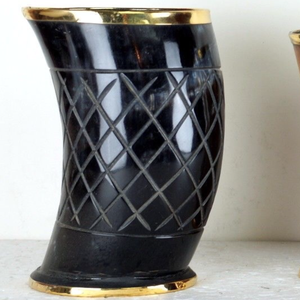 Gobelet en verre en corne naturelle, gobelet à boire en verre naturel de haute qualité personnalisé en verre de vache corne naturelle pour boisson à la bière corne en verre - Product Image 2