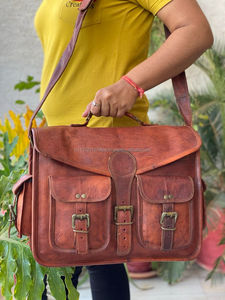 Nouveau fait à la main en cuir de chèvre véritable épaule cartable Messenger sac affaires ordinateur portable bureau porte-documents sac à bandoulière pour professionnel - Product Image 6