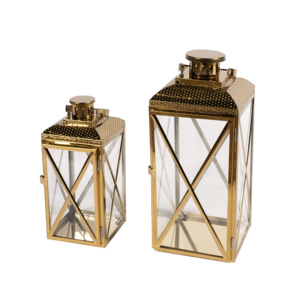 High Quality Gold Plated SS/Glass Metal <b>Candle</b> Lanterns & Jars Luxury Handmade Home <b>Garden</b> Ramadan Christmas Decor Pillar <b>Holder</b> - Product Image 6