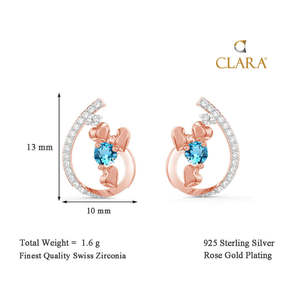 Compre Pendientes Colgantes Huggie de Plata de Ley 925 de Primera Calidad para Mujeres y Niñas con Detalles en Oro de 18k en Forma de Corazón y Flor - Product Image 3