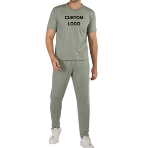Ensemble de cordons de vêtements pour hommes en coton de qualité supérieure deux pièces doux et respirant tenue d'été décontractée vente en gros fabricant en vrac - Product Image 3
