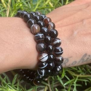 Wholesale Premium Grade 8mm Sulemani Akik Love <b>Crystal</b> <b>Bracelet</b> Polished Semi-Precious Stone <b>Healing</b> Properties Feng Shui Mascot - Product Image 4