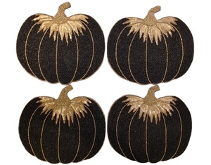 Dessous de verre d'Halloween Spooky Pumpkin Drink Mats avec broderie Artisanat Vente chaude Taille et forme personnalisées pour l'Inde - Product Image 3