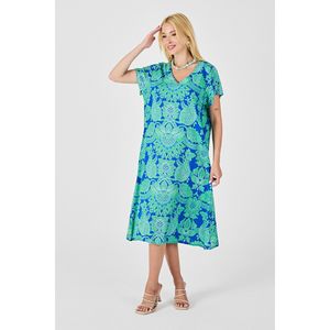 Abito Midi con scollo a V in tessuto a maglia con maniche corte - Product Image 4