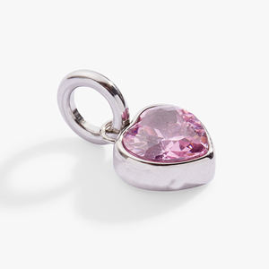 Pendentif en quartz rose en forme de cœur, pierre de naissance d'octobre, pierre précieuse rose plaquée or, charme délicat fait à la main, bijoux pour femmes - Product Image 5