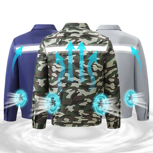 2026 Newest 5V High Power <b>Cooling</b> Fan <b>Jacket</b> with 10000mAh Battery Air Conditioned Clothing for Outdoor Construction Workwear - Product Image 1