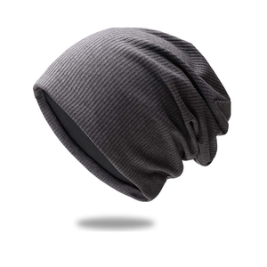 Bonnet de broderie 3D de couleur unie à la mode pour hommes, personnalisé et chaud, couvre-chef tricoté - Product Image 1