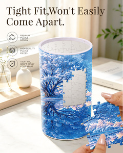 Lampe de table en acrylique Winter Wonderland, style puzzle, cadeau créatif avec base en bois pour décoration - Product Image 4