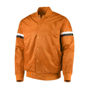 แจ็คเก็ตเบสบอลบอมเบอร์ผู้ชายคุณภาพสูง 100% ไนลอน PU แบบสั่งทำพิเศษ คอตั้ง กันลม กันน้ำ สำหรับฤดูหนาว ขายส่ง - Product Image 2