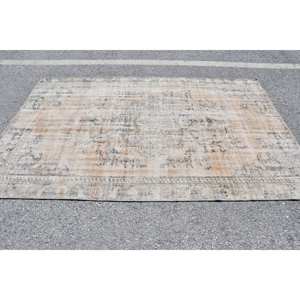 Tapis en laine gris Orange classique 5.3 X 8.2ft Design turc Vintage pour salon Latex Patchwork Rectangle couloir nouveau tapis - Product Image 4