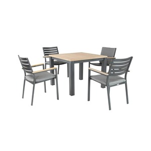 Juego de comedor para exteriores de 4 asientos con estructura de acero y atractivo moderno para muebles de exterior resistentes - Product Image 1