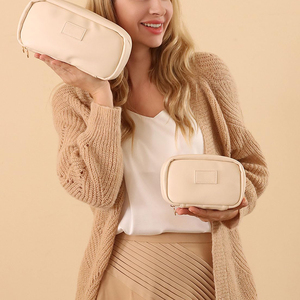 לוגו מותאם אישית יוקרה נשים מצמד פו עור איפור אחסון תיק נסיעות המשפחה ילקוט קוסמטי - Product Image 6