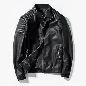 Gran oferta, chaqueta de cuello levantado de nuevo estilo personalizada de calidad superior para hombre, piel de vaca de cuero vaquero, el mejor diseño, teñido liso - Product Image 2