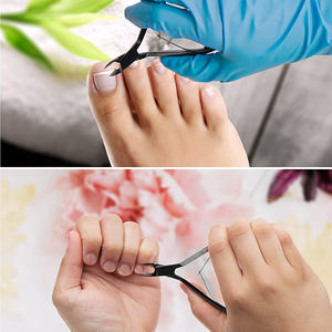 Pince à ongles en acier inoxydable Lame extrêmement tranchante Pince à cuticules pour manucure à revêtement bleu titane avec double ressort - Product Image 3