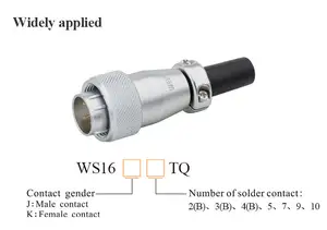 Großhandel WEIPU WS16-TQ Zink männlich Metall kabel 2 3 4 5 Pin Industrie buchse für Stoß verbindung Luftfahrt Stecker