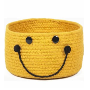 Corbeille à fruits ronde en coton la plus vendue Solution de stockage durable et élégante au design uni pour un usage domestique Fabriquée en Inde Vente en gros - Product Image 1