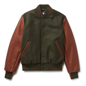 Abrigos universitarios de béisbol con cuello redondo y manga de piel de oveja personalizados para hombre, abrigos de manga larga con botones a prueba de viento para hombre - Product Image 1