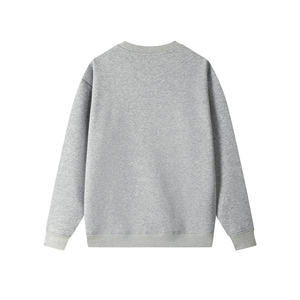 Jersey de lana gris de 400 gramos de peso pesado, suéter de punto de invierno informal con hombros caídos, ajuste de gran tamaño teñido liso - Product Image 2