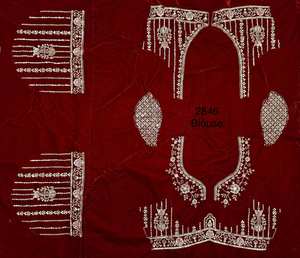 Impresionante terciopelo Lehenga Choli con trabajo hecho a mano y bordado - Product Image 3