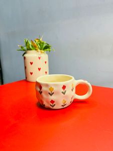 Taza de cerámica Taza de café y té de gres pintada a mano Opción de regalo única Apto para microondas y lavavajillas - Product Image 2