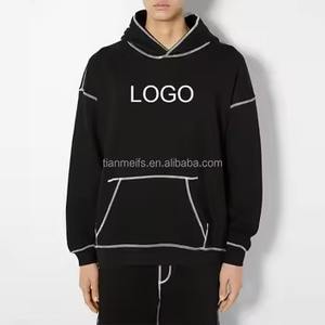 Sweat à capuche d'hiver unisexe de meilleure qualité 330gsm avec logo personnalisé imprimé 100% coton pour hommes et femmes avec fermeture éclair couleur unie teintée - Product Image 2
