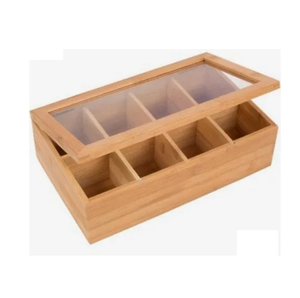 กล่องไม้ใส่เครื่องเทศทำจากไม้ธรรมชาติกล่องใส่100% ทรงสี่เหลี่ยม - Product Image 4